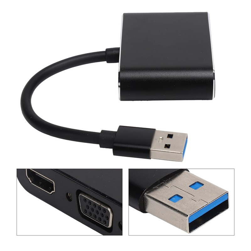 USB3.0 to High Definition Multimedia Interface VGA Adapter 2in1 HD