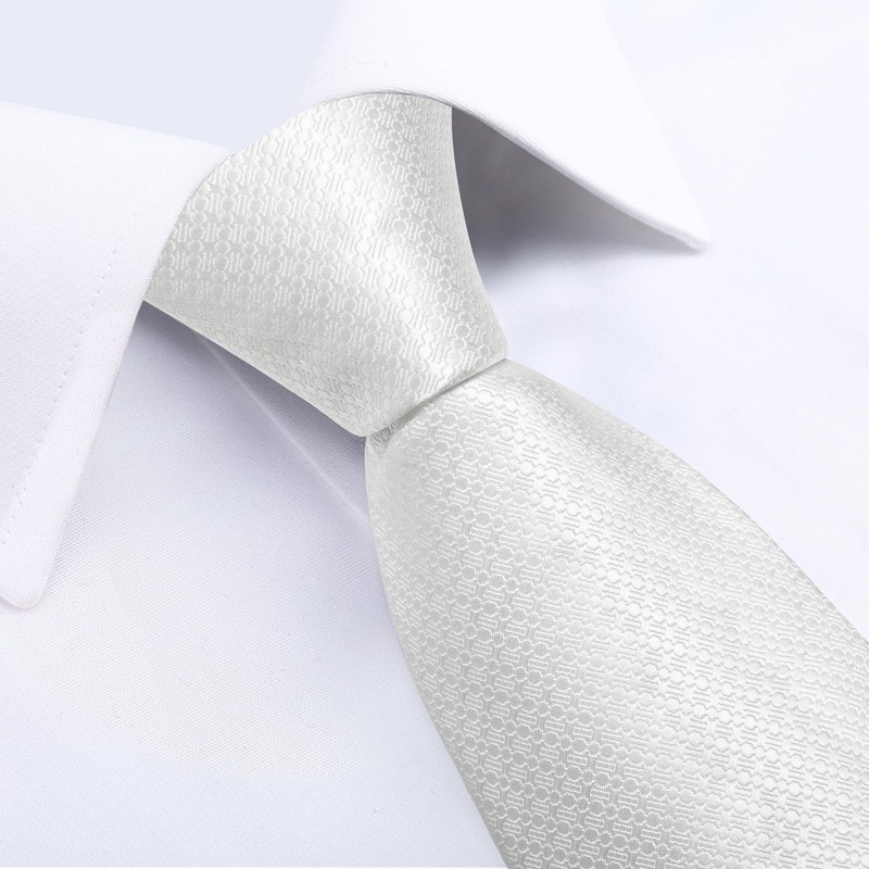 DiBanGu Silk Necktie Wedding Pocket Square Tie Pin Cufflinks Set