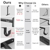 EZYDECOR Closet Rod Bracket Shelf Bracket with Hook Black Closet
