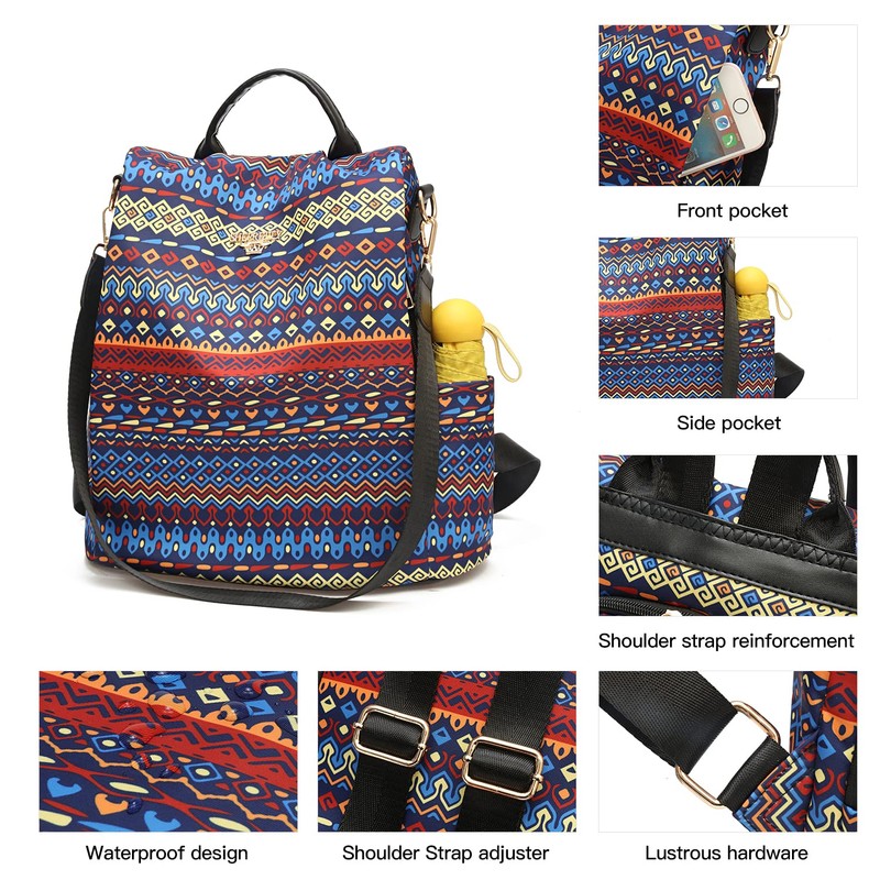 shepretty Women's Backpack Anti-Theft Shoulder Bag Multifunctional School Bags, 8864-m266-c,