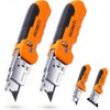 REXBETI 2-in-1 Utility Knife & Scraper, Zinc Alloy Body, Blade