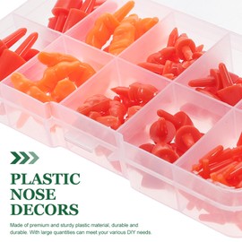 Operitacx Pack of 160 Snowman Nose Plastic Carrot Nose with Red Nose Christmas Snowman Nose Christmas Decoration