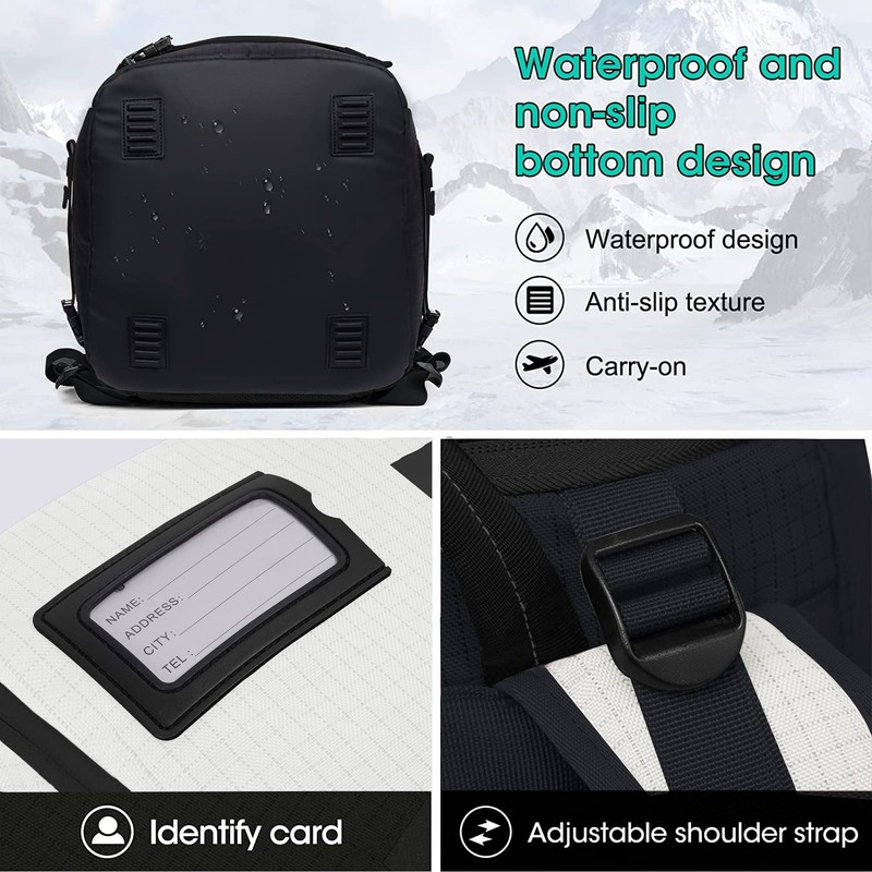 SEMSTY Ski Boot Bag, 55L Waterproof Snowboard & Ski Boots