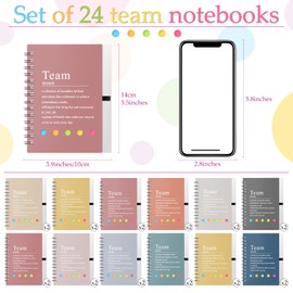 Feifeiya 24 Pcs Team Appreciation Gifts Bulk for Employee Inspirational Spiral Notepads with Sticky Notes Motivational Team Notepads for Teacher Nurse Coworker Staff Christmas Gifts(Macron Color)