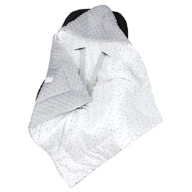TupTam Baby Winter Swaddling Blanket 75 x 75 cm for Car Seat Baby Seat Padded Minky Cotton Universal Colour: Constellation/White/Grey, Size: One Size