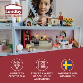 Lundby Dolls House Accessories Golden Retriever Toy Dogs Pet Doll Dog Puppies Dog Figurines Animal Toys – for 11cm Mini Dolls, 5 Pieces Age 4+ – 1:18