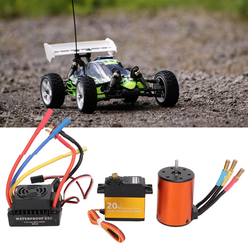 3650 3900KV Brushless Motor 60A ESC 20kg Steering Gear Set