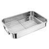 CookSpace (TM) Large Stainless Steel Roasting Pan with Stainless Steel Racks (37cm x 28cm x 6cm)