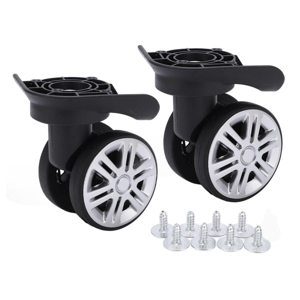 Alomejor Suitcase Wheels, 1 Pair Mute Suitcase Casters with 9