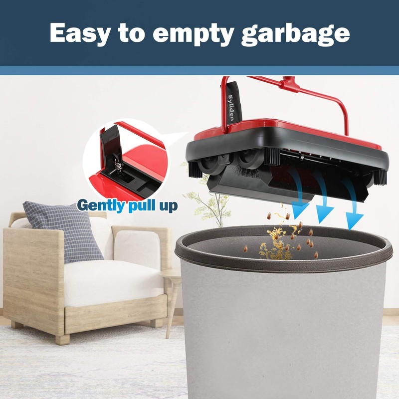 Eyliden Carpet Sweeper, Mini Size Lightweight Hand Push - No