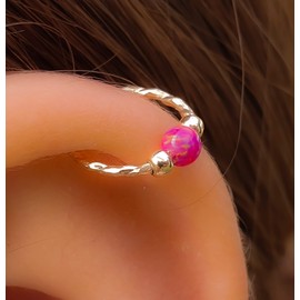 purple Opal Helix Piercing Earring - 14k Gold Filled Cartilage Earrings ring,Opal Helix piercings cartilage Hoop Ear Jewelry