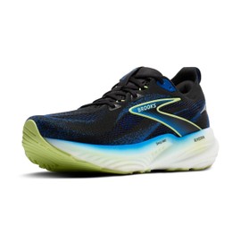 Brooks Men’s Glycerin 22 Neutral Running Shoe - Black/Cobalt/Neo Yellow - 8.5 Wide
