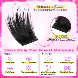 wiwoseo Spikes Lash Clusters with Spikes Manga Eyelash Clusters Wispy Cluster Eyelash Extensions Clusters Lashes Cluster Eyelashes Fairy Lash Clusters Volume Mega Individual Lashes for Beginners