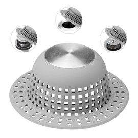 Aluvor Aluvor Shower Drain Hair Catcher, Bathtub Drain Cover Foldable Silicone Shower & Tub Protector for Pop-Up & Regular Drains