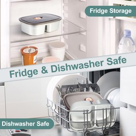 SOHIDA Electric Lunch Box Dual Compartment Container and Lid