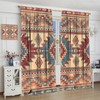 Aztec Blackout Curtains Rustic Western Native American Aztec Style Print