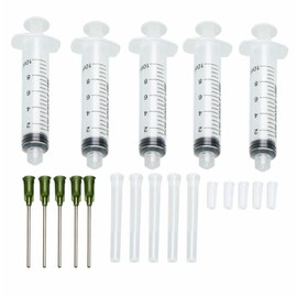 Dispensers Applicator Syringes Set, 5 Pack 10ml Dispensing Syringes With Dispensing Needles and caps for DIY Quilling, Acrylic Painting, Oiler Bottle, Craft, Artwork Hobbies