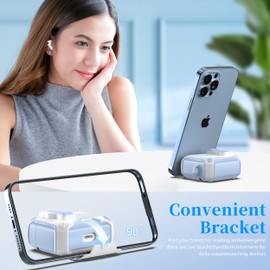 MHYALUDO for AirPods Pro 2nd/1st Generation Case Cover, Compatible with Magsafe, Magnetic Automatic Lock, Charging Port Dust-Proof & Stand Design with Cleaning Kit, Sky Blue/Snow White