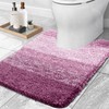 smiry Microfiber U-Shape Toilet Mat, Non-Slip Shaggy Soft Pedestal Mat