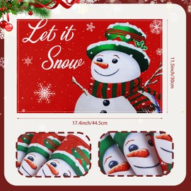 Hxezoc Set of 4 Place Mats Christmas Place Mats Washable Linen Snowman Snowflakes Red Place Mat for Kitchen Party Decoration Christmas Table Decoration 30 x 45 cm