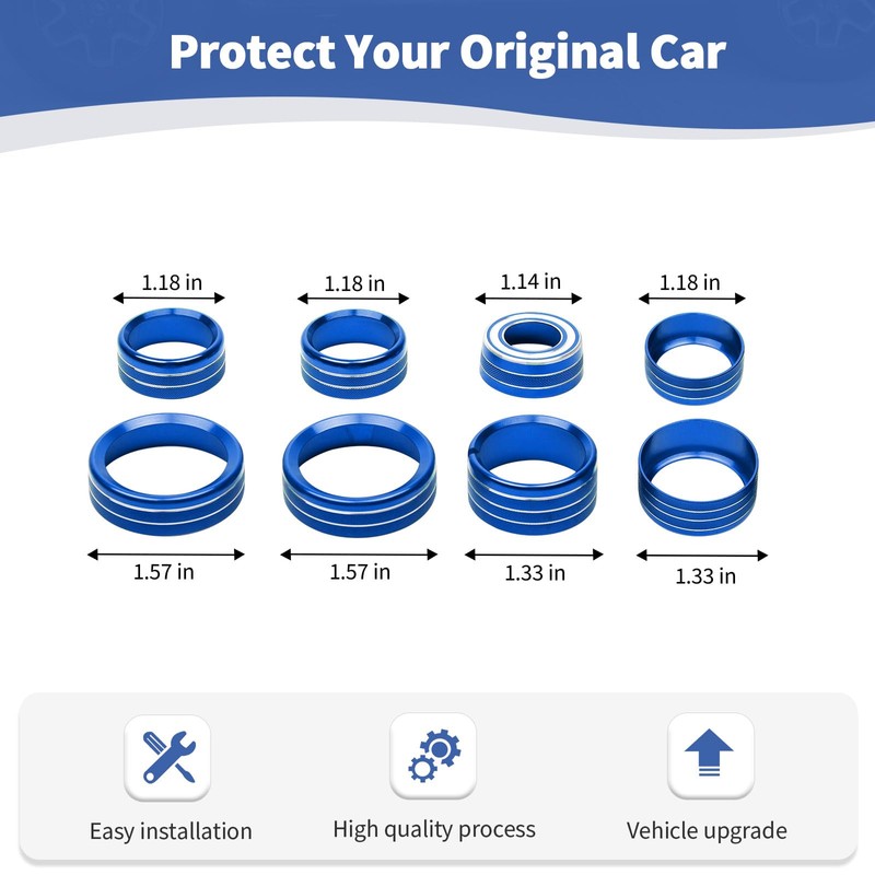 RT-TCZ for Silverado Radio AC Control Knobs Cover Trim Rings
