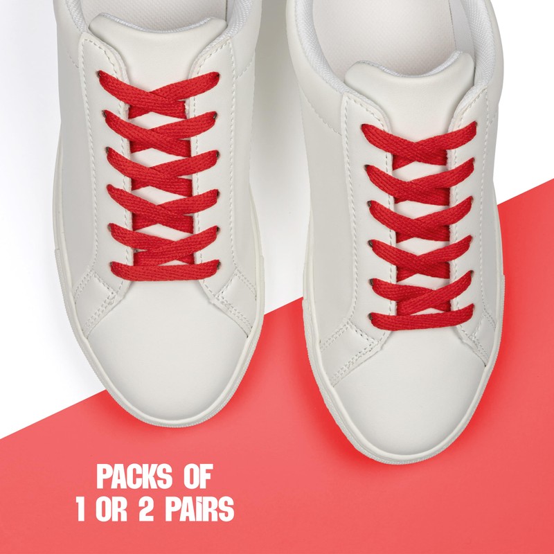 Kilter Flat Trainer Shoelaces - Red - 120 cm -