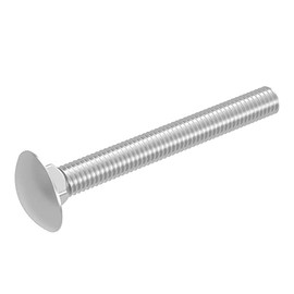 SECCARO 20 x M6 x 55mm Stainless Steel V2A VA A2 Carriage Bolts DIN 603 / ISO 8677 Flat Round Head with Square Neck Fully Threaded
