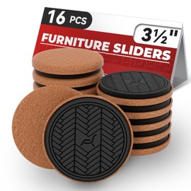 3 ½" Felt Furniture Sliders for Hardwood Floors, 16 PCS Furniture Pads for Wood Floors, Furniture Movers for Heavy Duty Furniture, Move Furniture Easily