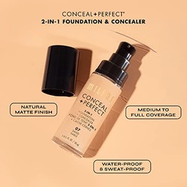 Milani | Base de Maquillaje Pigmentada 2 en 1 con Corrector a Prueba de Agua Tono Creamy Vanilla, Conceal and Perfect