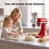 Grain Mill Attachment for KitchenAid, Food-Grade All-Metal 9 Levels Flour