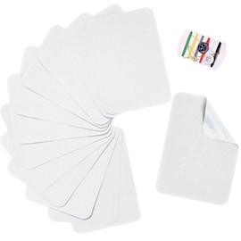 TXSN 12PCS Iron-on Repair Patch, Cotton Repair Patch for Clothes Pants Mending and Decorating Size 3" by 4-1/4", White