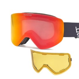 blacksheep GIGGI Magnet with Interchangeable Lens - Ski and Snowboard Goggles with Magnetic Double Lens CAT-2