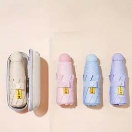 Portable Pocket Umbrella, 1 Count Lightweight Folding Umbrella, Dual-use Travel Umbrella for Sun & Rain, Ideal Travel Companion for Daily Use portable pocket umbrella Compact UV Protection Travel Umbrella outdoor camp travel rainproof umbrella - Color:  