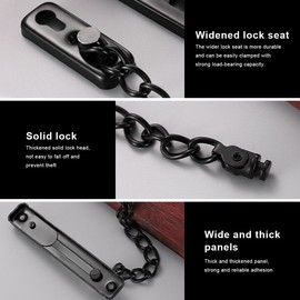 Door Chain Home Door, Door Safety Latch, Safety Chain for Doors, Door Chain Front Door, Door Chain Lockable, Door Security Chain, Door Chain Can Be Operated on Both Sides, 304 Stainless Steel (Black)