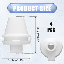 PEUTIER 4PCS Bite Valve Replacement for Ello Cooper 32oz Stainless Steel Water Bottle, Water Bottle Mouthpiece Cap Lid, Silicone Free BPA Spout for Ello Cooper 18/22/40oz Accessories Parts (White)