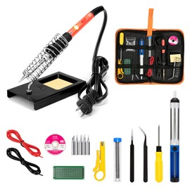 Soldering Iron Kit, 60W Upgraded Soldering Kits Adjustable Temperature Welding Tool Solder Irons Pen with On/Off Switch Use for Electrical Repairs
