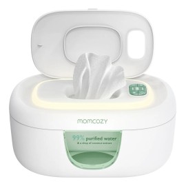 Momcozy Calentador de Toallitas Húmedas con Diseño de Resorte, Dispensador de Toallitas de Gran Capacidad, Calentamiento Rápido y Uniforme, Luz Nocturna, WW01