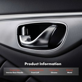 Chrome Interior Door Handle for Western Star 4900 1986-2002 4900E Front Driver