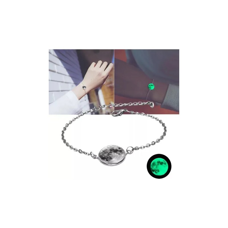 Collar De Luna Llena Brillante Brilla En La Obscuridad 3d