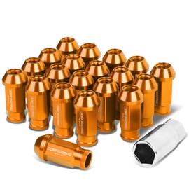 Auto Dynasty 20-Piece M12 x 1.5 Extended Aluminum Alloy Wheel Lug Nuts+Adapter Key (Orange)