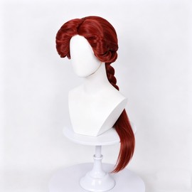 Anime Red long Braids Cosplay Wig Halloween Women Costume Party Synthetic Wig