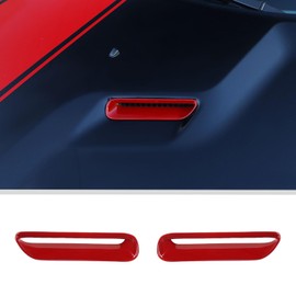 JWWY for Challenger Hood Air Conditioner Air Outlet Trim for 2009-2014 Dodge Challenger Accessories, ABS Red 2pcs