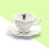 Grace Teaware Spider Web White Gold Scallop Tea Cup and