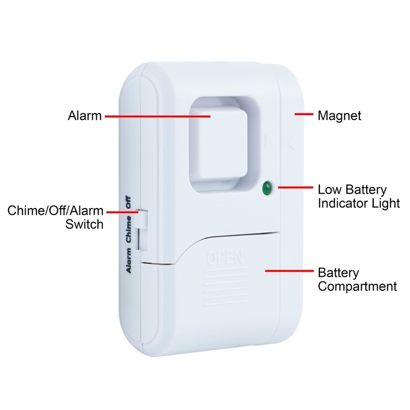 GE Personal Security Window and Door Alarm, 6 Pack, DIY