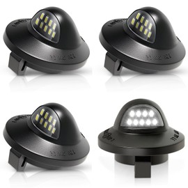 Antline Full LED License Plate Light Tag Lamp Assembly Replacement for Ford F150 F250 F350 Super Duty Ranger Explorer Bronco Excursion Expedition, 6000K White (Pack of 4)