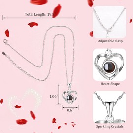 Valentines Gifts for Her Girlfriend,Eternal Rose Flower with Necklace,Anniversary Romantic Gifts for Women Valentines Day Gifts for Her Wife on Valentines Christmas Birthday