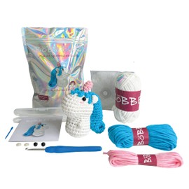 Die Bobbels Beginner's Crochet Set for Beginners with Easy Yarn, Tools and Step-by-Step Video Instructions (Unicorn)