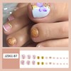 FIEONCIY Press on Toenails with Designs Acrylic Fake Nails for