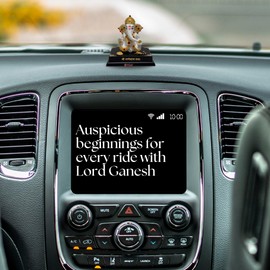 House Of Wemy Gold Plated Lord Jewellery Ganesh Idol for Car Dashboard | Ganpati Murti for Home Decor, Gifting & Pooja Room - Resin (Design3) - 4.5 x 5 Ih