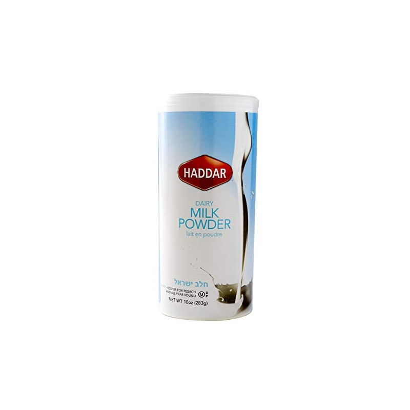 Haddar Kosher Dairy Milk Powder, 10oz Resealable Canister, Non-Fat Dry